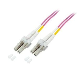 M-CAB - Patchkabel - LC multimodus (hann) til LC multimodus (hann) - 2 m. - fiberoptikk - dupleks - 50 / 125 my - OM4 - halogenfri - fiolett