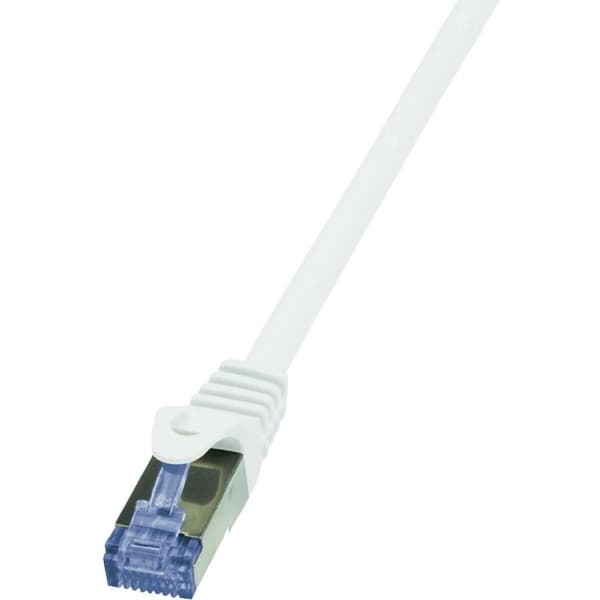 LogiLink PrimeLine - Koblingskabel - RJ-45 (hann) til RJ-45 (hann) - 1.5 m - SFTP, PiMF - CAT 6a - med støvel, halogenfri, uten hindringer - hvit