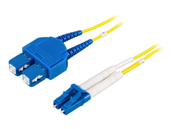 DELTACO - Nätverkskabel - LC enkelläge (hane) till SC enkelläge (hane) - 10 m - fiberoptisk