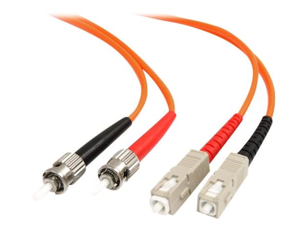 StarTech.com 3m Fiber Optic Cable - Multimode Duplex 62.5/125 - LSZH - ST/SC - OM1 - ST to SC Fiber Patch Cable (FIBSTSC3) - Nettverkskabel - SC fler