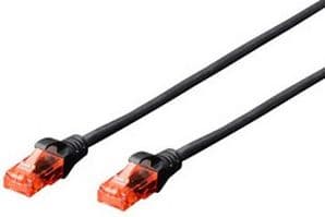 DIGITUS Professional - Koblingskabel - RJ-45 (hann) til RJ-45 (hann) - 5 m - UTP - CAT 6 - med støvel, uten hindringer - svart