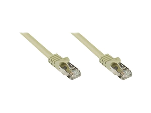 RJ45 patchkabel med Cat.7 råkabel og låsebeskyttelse (RNS®), S/FTP, PiMF, halogenfri, 600MHz, OFC, grå, 2m, Good Connections® (8070R-020)