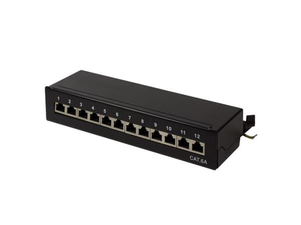 LogiLink NP0019B, 10 Gigabit Ethernet, 10000 Mbit/s, Cat6a, S/UTP (STP), Sort, Stål