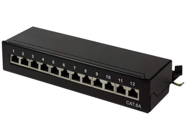 LogiLink NP0019B, 10 Gigabit Ethernet, 10000 Mbit/s, Cat6a, S/UTP (STP), Sort, Stål