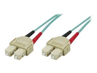DELTACO - Nätverkskabel - SC-läge (multi-mode) (hane) till SC-läge (multi-mode) (hane) - 15 m - fiberoptisk - 50/125 mikron - OM3