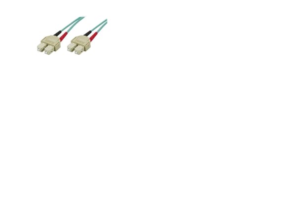 DELTACO - Nätverkskabel - SC-läge (multi-mode) (hane) till SC-läge (multi-mode) (hane) - 15 m - fiberoptisk - 50/125 mikron - OM3