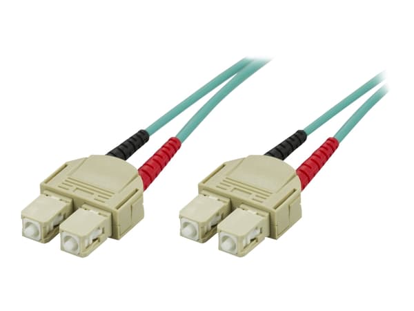 DELTACO - Nätverkskabel - SC-läge (multi-mode) (hane) till SC-läge (multi-mode) (hane) - 15 m - fiberoptisk - 50/125 mikron - OM3