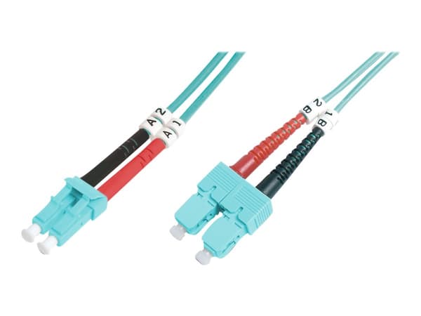 DIGITUS - Koblingskabel - LC multimodus (hann) til SC flermodus (hann) - 5 m - fiberoptisk - 50 / 125 mikroner - OM3 - med støvel, halogenfri - akvam