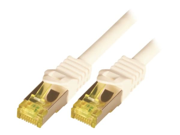 M-CAB RAW - Nettverkskabel - RJ-45 (hann) til RJ-45 (hann) - 10 m - SFTP, PiMF - CAT 7 - halogenfri, formstøpt, uten hindringer - hvit