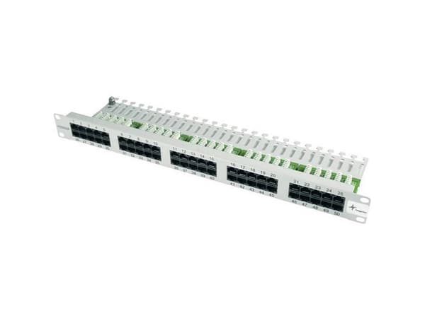 Telegärtner ISDN/Telephone Patch Panel MPPI50-H - Patch-panel - UTP - RJ-45 X 50 - ljusgrå, RAL 7035 - 1U - 19"