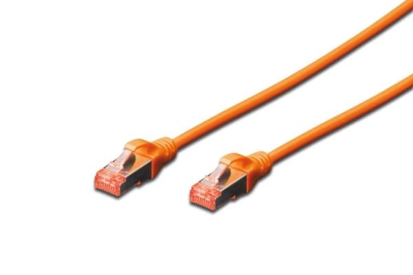 DIGITUS - Koblingskabel - RJ-45 (hann) til RJ-45 (hann) - 50 cm - SFTP - CAT 6 - med støvel, halogenfri, uten hindringer - oransje, RAL 2008