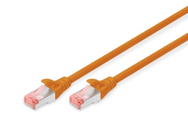 DIGITUS - Koblingskabel - RJ-45 (hann) til RJ-45 (hann) - 50 cm - SFTP - CAT 6 - med støvel, halogenfri, uten hindringer - oransje, RAL 2008