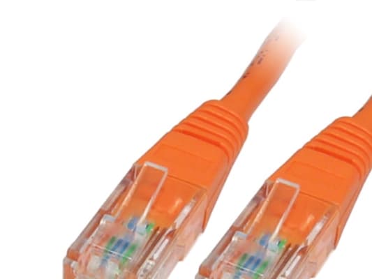 DIGITUS - Koblingskabel - RJ-45 (hann) til RJ-45 (hann) - 50 cm - SFTP - CAT 6 - med støvel, halogenfri, uten hindringer - oransje, RAL 2008
