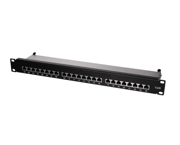 LogiLink - Patch-panel - CAT 6e - STP - RJ-45 X 24 - svart, RAL 9005 - 1U - 19"