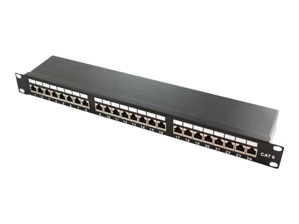 LogiLink - Patch-panel - CAT 6e - STP - RJ-45 X 24 - svart, RAL 9005 - 1U - 19"