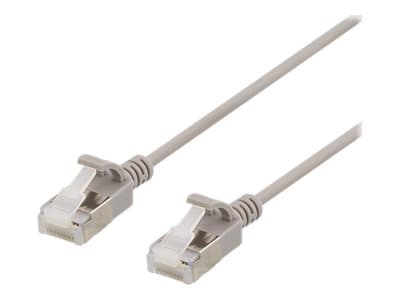 DELTACO - Patch-kabel - RJ-45 (hane) till RJ-45 (hane) - 1 m - U/FTP - CAT 6a - halogenfri, formpressad, hakfri - grå