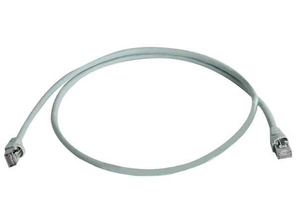 Telegärtner MP8 FS 600 - Liitäntäkaapeli - RJ-45 (uros) RJ-45 (uros) - 15 m - SFTP - CAT 7 - vaaleanharmaa, RAL 7035