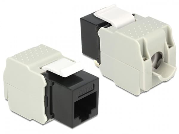Delock Keystone module - Modulinnlegg - CAT 6 - UTP - RJ-45 - svart
