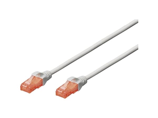 DIGITUS Professional - Patch-kabel - RJ-45 (hane) till RJ-45 (hane) - 2 m - UTP - CAT 6e - startad, hakfri - grå