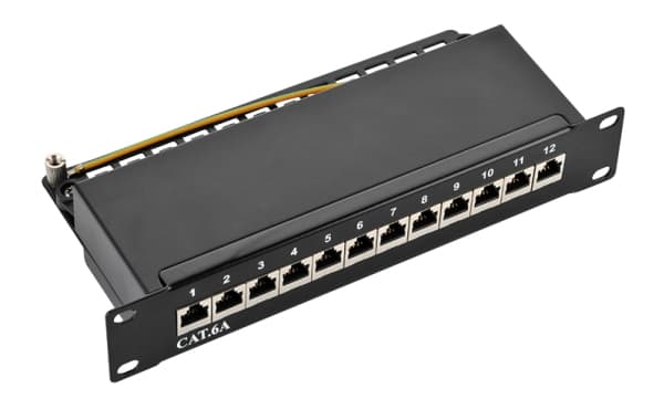 LogiLink NP0052B, 10 Gigabit Ethernet, 10000 Mbit/s, Cat6a, S/UTP (STP), Sort, Stål Sort