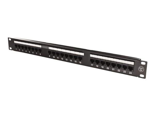 DELTACO PAN-124 - Liitäntäpaneeli - RJ-45 X 24 - lajittelu - 1U - 19")