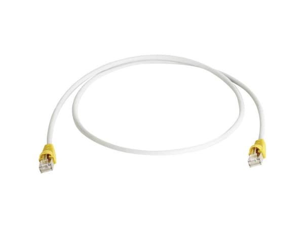 Telegärtner Patch cable S-FTP Cat.7, 5,0 m, cable boot yellow, LSZH grey, Cross-Over, 5 m