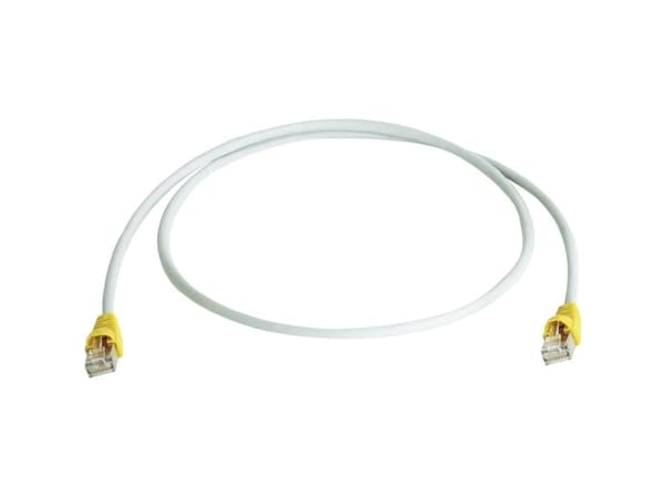 Telegärtner Patch cable S-FTP Cat.7, 5,0 m, cable boot yellow, LSZH grey, Cross-Over, 5 m