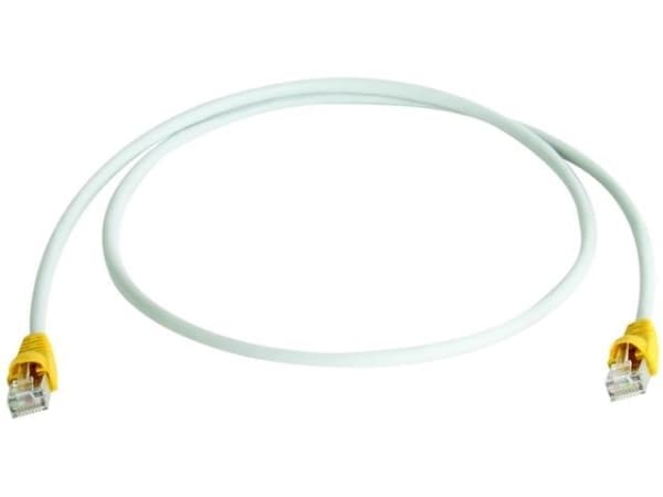 Telegärtner Patch cable S-FTP Cat.7, 5,0 m, cable boot yellow, LSZH grey, Cross-Over, 5 m