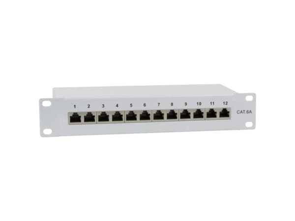 LogiLink NP0052, RJ-45, Cat6a, Grå, Stål, Rackmontering, 1U