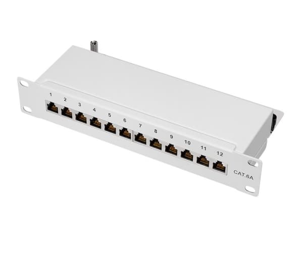 LogiLink NP0052, RJ-45, Cat6a, Grå, Stål, Rackmontering, 1U