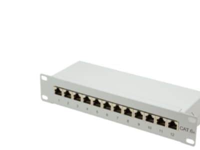 LogiLink NP0052, RJ-45, Cat6a, Grå, Stål, Rackmontering, 1U Grå