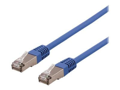 DELTACO - Koblingskabel - RJ-45 (hann) til RJ-45 (hann) - 30 cm - U/FTP - CAT 6a - halogenfri, formstøpt - blå