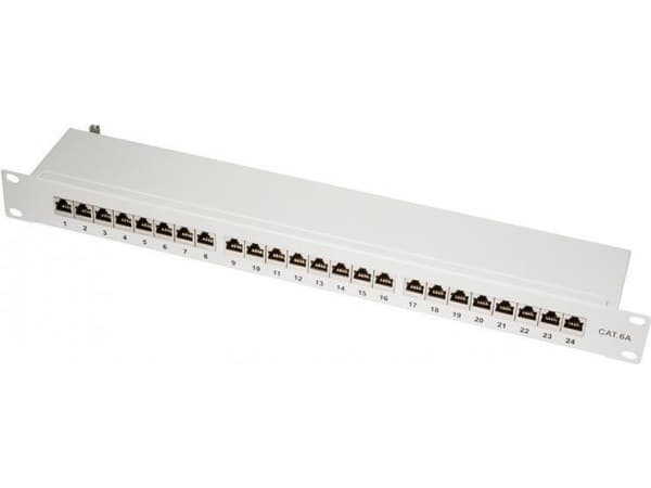 LogiLink NP0060, RJ-45, Cat6a, Grå, Stål, Rackmontering, 1U