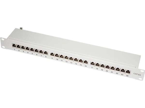 LogiLink NP0060, RJ-45, Cat6a, Grå, Stål, Rackmontering, 1U