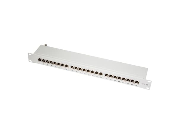 LogiLink NP0060, RJ-45, Cat6a, Grå, Stål, Rackmontering, 1U