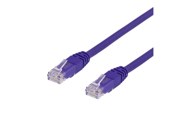 DELTACO - Koblingskabel - RJ-45 (hann) til RJ-45 (hann) - 1 m - UTP - CAT 6 - flertrådet - purpur