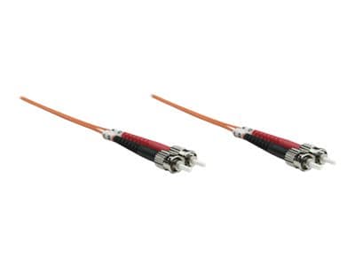 Intellinet Fiber Optic Patch Cable, OM2, ST/ST, 2m, Orange, Duplex, Multimode, 50/125 µm, LSZH, Fibre, Lifetime Warranty, Polybag - Patch-kabel - ST-