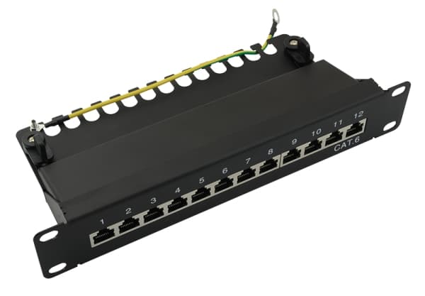LogiLink NP0046, 10 Gigabit Ethernet, 10000 Mbit/s, Cat6a, Svart, Stål, Stativmontering Svart