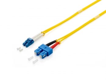 Equip 254332 fiberoptisk kabel 2 m LC SC OS2 Gult