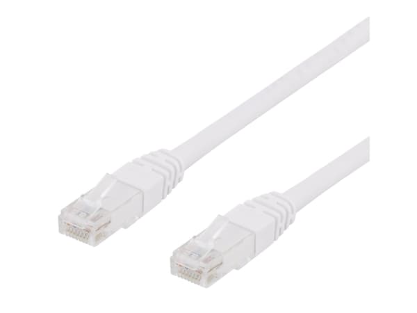 DELTACO TP-650V - Patch-kabel - RJ-45 (hane) till RJ-45 (hane) - 50 m - UTP - CAT 6 - formpressad - vit