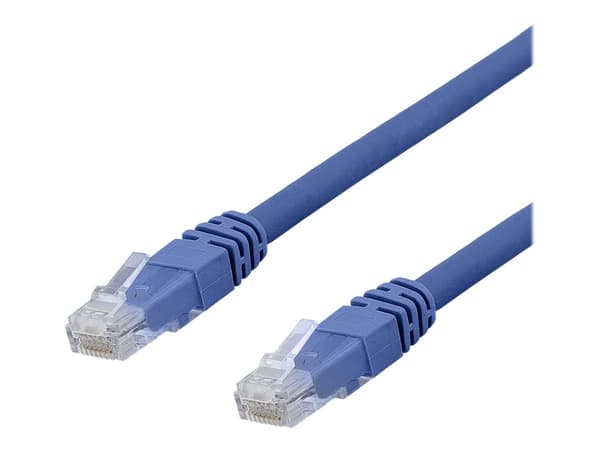 DELTACO TP-615BAU - Liitäntäkaapeli - RJ-45 (han) til RJ-45 (han) - 15 m - UTP - CAT 6a - halogenfri, formet - blå