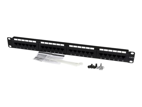 StarTech.com C6PANEL24 patchpanel 1U Sort