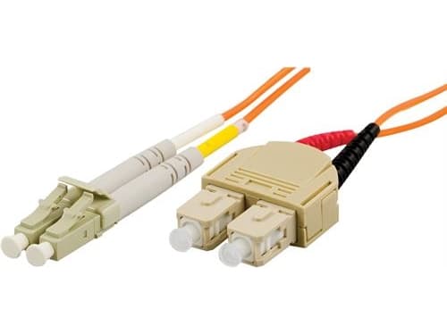 DELTACO - Nettverkskabel - SC flermodus (hann) til LC multimodus (hann) - 1.5 m - fiberoptisk - 62,5 / 125 mikroner - OM1