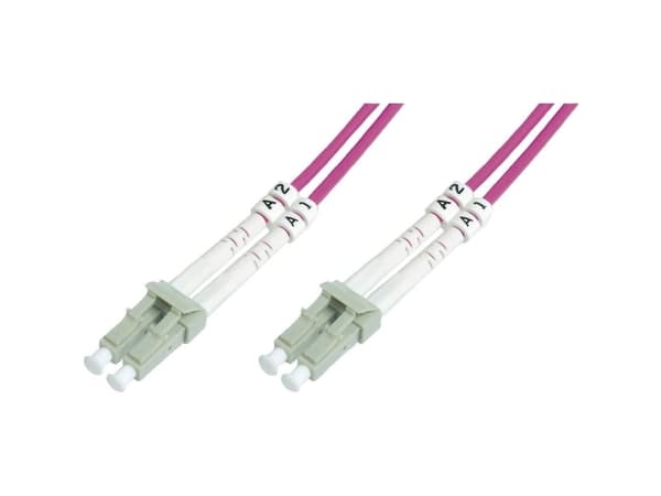 DIGITUS - Patchkabel - LC multimodus (hann) til LC multimodus (hann) - 3 m. - fiberoptisk - dupleks - 50 / 125 my - OM4 - halogenfri - akvamarin