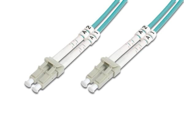 DIGITUS - Patchkabel - LC multimodus (hann) til LC multimodus (hann) - 3 m. - fiberoptisk - dupleks - 50 / 125 my - OM4 - halogenfri - akvamarin