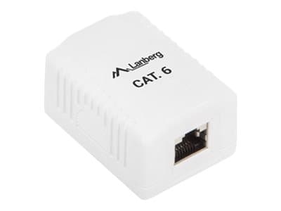 Lanberg OS6-0001-W - Pinta-asennettava rasia verkottumiseen - CAT 6 - RJ-45 - valkoinen