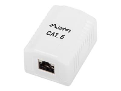 Lanberg OS6-0001-W - Pinta-asennettava rasia verkottumiseen - CAT 6 - RJ-45 - valkoinen