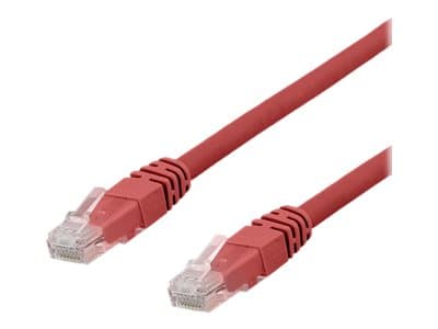 DELTACO TP-63RAU - Patch-kabel - RJ-45 (hane) till RJ-45 (hane) - 3 m - UTP - CAT 6a - halogenfri, formpressad - röd