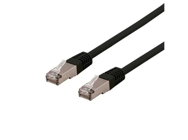 DELTACO - Liitäntäkaapeli - RJ-45 (uros) RJ-45 (uros) - 20 m - SFTP - CAT 6a - halogeeniton, valettu - musta