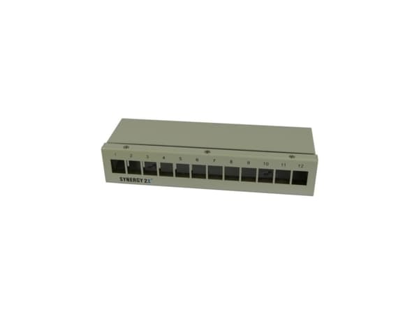 Keystone modulbærer patchpanel for 12x overflatemontert TP-modul metall lysegrå Synergy 21